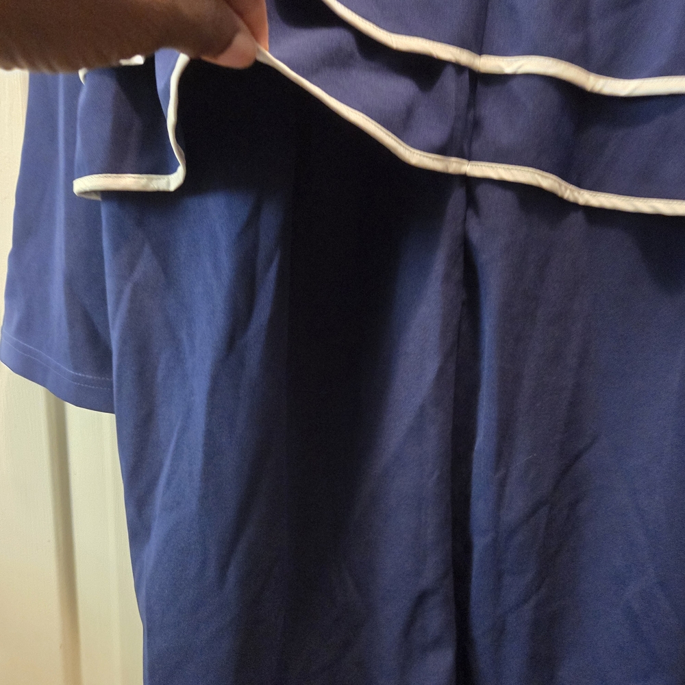 Source Unknown Blue Midi Dress with White Accents - Picture 7 of 8